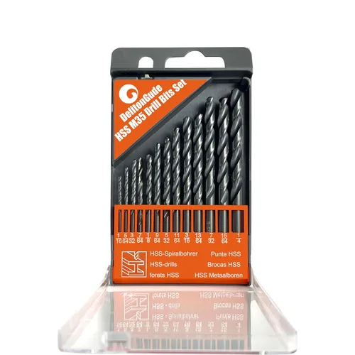 Miniatura 17 de Brocas helicoidales HSS M35 de 13/64 pulgadas, acero de alta velocidad, paquete de 10, adecuadas para aceros, hierro fundido, acero inoxidable