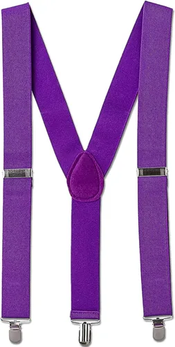 Tirantes de clip de metal ajustables morados, 1 paquete, poliéster duradero, accesorio elegante y versátil, perfecto para bodas, eventos y elegancia