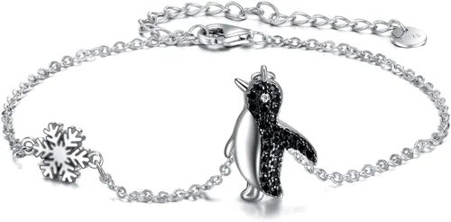 YAFEINI Animal Bracelet Sterling Silver SlothHummingbirdAxolotlPenguinRed Panda Bracelet Cute Animal Jewelry for Women Girls Gifts