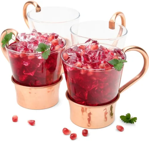Miniatura 3 de Advanced Mixology Tazas de mula turca Juego de 4 Base de cobre 100% puro y vidrio Grado alimenticio Acabado martillado