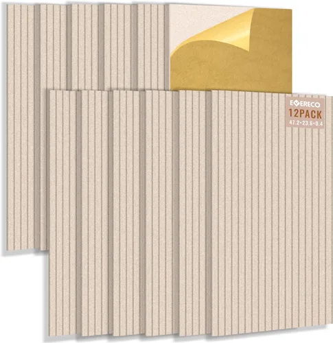 Miniatura 9 de EVERECO Paquete de 12 Paneles Acústicos Grandes, 47.2×23.6×0.4 pulgadas, Paneles Insonorizantes para Pared, Adecuados para Sala de Transmisión