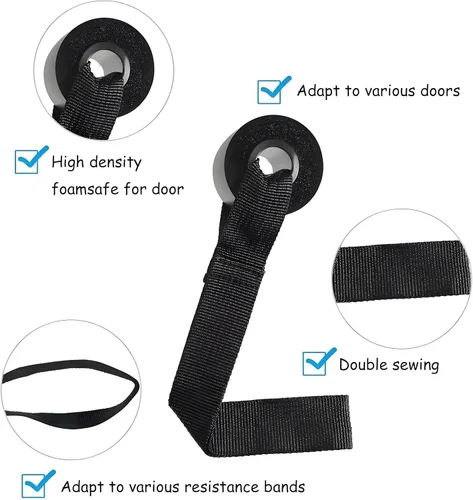 Miniatura 4 de Juego de bandas de resistencia de alta calidad con asas y anclaje de puerta, cuerda elástica perfecta para entrenamientos en casa, ideal para Azul