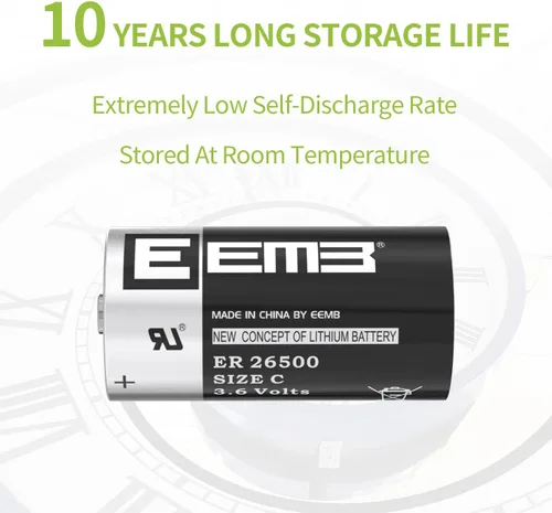 Miniatura 5 de EEMB ER26500 3.6V 9000mAh C tamaño batería de litio de alta capacidad Li-SOCL₂ batería no recargable LS26500 SB-C01 TL-2200 para monitor de presión