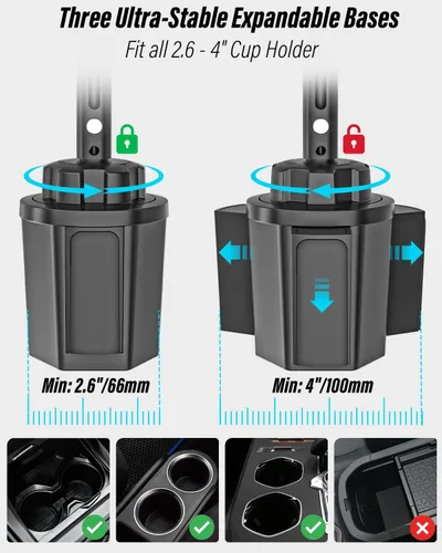 Miniatura 4 de Soporte de aluminio para tablet de automóvil, [altura ajustable de 16 pulgadas] [compatible con funda gruesa] Soporte resistente para tablet