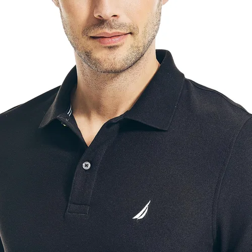 Miniatura 3 de Nautica playera polo clásica de mangas cortas, color sólido, para hombre