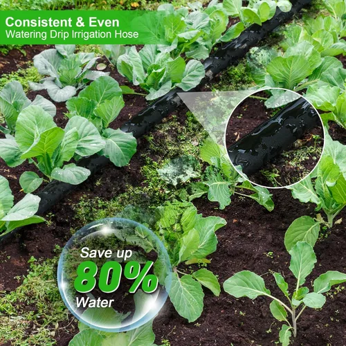 Miniatura 2 de Manguera plana de 25 pies para riego eficiente del árbol, diseño duradero de doble capa para jardines, césped y campos de verduras (25 pies)