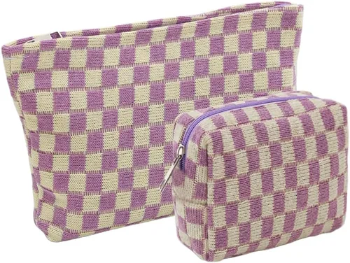 Miniatura 22 de 2 mini bolsas de maquillaje, pequeñas bolsas de maquillaje para bolso, bolsa de cosméticos con bolsillos deslizantes, pequeña bolsa de aseo de viaje