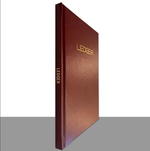 Miniatura 2 de BookFactory Libro de contabilidad/contabilidad / 4 (cuatro) columnas cuaderno de contabilidad - 100 páginas, 8 x 10 pulgadas, cubierta burdeos