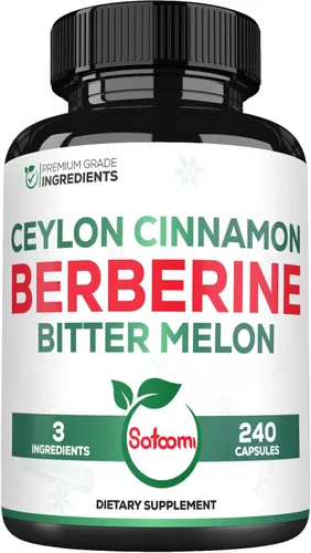 Miniatura 9 de Satoomi Suplemento de berberina con corteza de canela de Ceilán orgánica y melón amargo - 3 en 1-60 cápsulas veganas