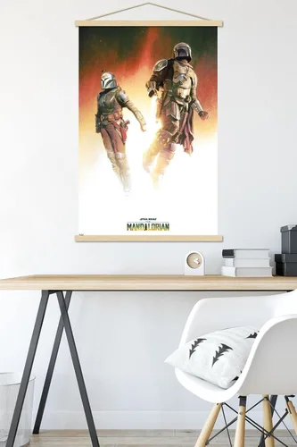 Miniatura 5 de Trends International Star Wars: The Mandalorian Season 3 - Póster de pared dúo, 22.37 x 34.00 pulgadas, paquete de impresión premium y colgador