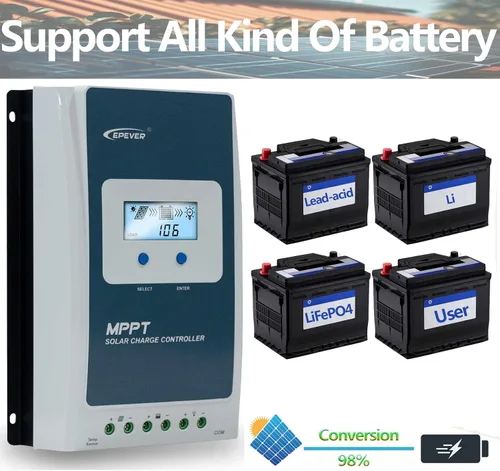 Miniatura 2 de EPEVER - Controlador de carga solar MPPT de 40 A, 98 % de alta eficiencia con pantalla remota MT50 de 12 V/24 V, auto para sistemas marinos