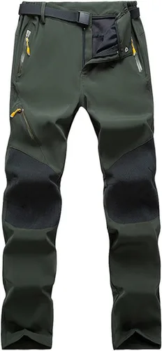 Miniatura 4 de Yuzhih Hiking Pants with Belt for Men Solid Color Assault Pants Slim Fit Patchwork Pants Outdoor Breathable Cargo Pants