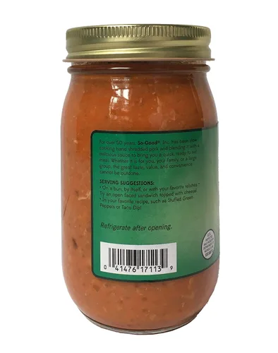 Miniatura 4 de So-Good Relleno de cerdo BBQ con cerdo rallado Tarro de 16 oz - Completa solo calentar y servir