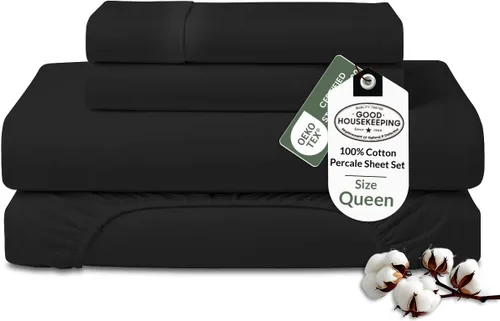 Miniatura 14 de ROYALE LINENS Juego de sábanas 100% algodón orgánico tamaño individual XL, tejido percal, juego de 3 piezas, 1 encimera, 1 sábana bajera de bolsillo