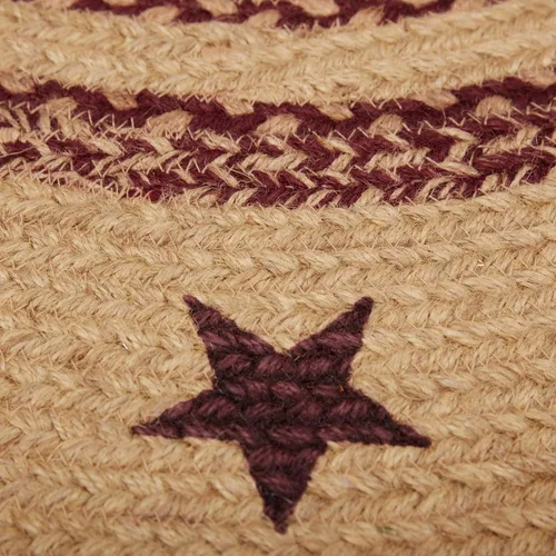 Miniatura 5 de VHC Brands Alfombra de yute marrón burdeos con diseño de estrellas y almohadilla de 16.5 x 33 pulgadas