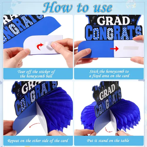 Miniatura 4 de Yisong 10 piezas de decoraciones de mesa de graduación azules 2026, centros de mesa de graduación para mesas, centros de mesa de graduación de clase