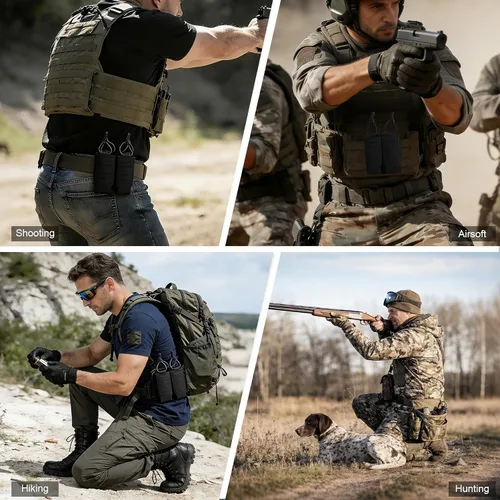 Miniatura 9 de OneTigris MOLLE - Bolsa táctica para pistola mag, doble bolsa para cargador de 0.354 in .40 .45 .357 Glock S&W Ruger Springfield HK de liberación