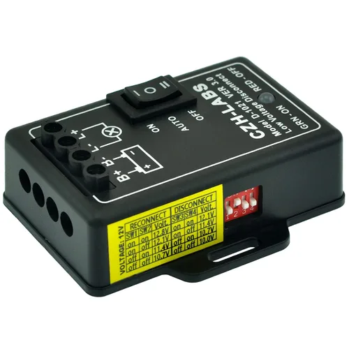 Miniatura 3 de Módulo de desconexión de bajo voltaje LVD. Bloque de terminales de montaje en panel ABS negro de 12 V/30 amperios
