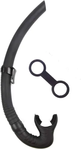 Snorkel de silicona para buceo, buceo, pesca y hockey submarino o snorkel Negro