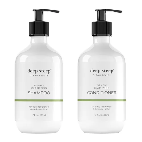 Miniatura 11 de Deep Steep Curl Defining Shampoo & Conditioner, 17 oz – Champú hidratante con manteca de karité, aloe vera, proteína de arroz, aceite de menta – Sin