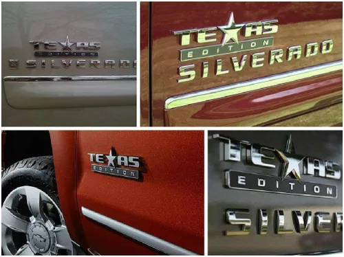 Miniatura 2 de Muzzys (Set de Dos) Insignias Texas Edition 3M de Cromo y Negro Adhesivas para GMC Sierra Chevy Silverado Sierra Suburban Tahoe Ford F150 Dodge Ram