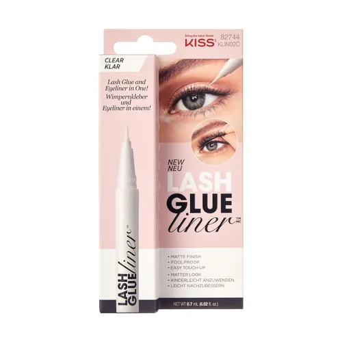 Miniatura 2 de KISS Clear Lash GLUEliner, adhesivo para pestañas con punta de fieltro, acabado mate transparente, aplicación infalible, fácil de retocar, 0.02