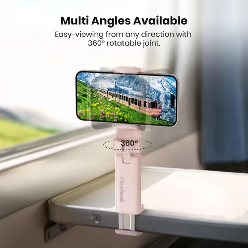 Miniatura 3 de Klearlook - Paquete de 2 soportes universales para teléfono de avión, soporte giratorio de 360° para mesa y escritorio de bandeja de avión, soporte