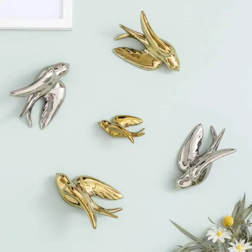 Miniatura 9 de BESPORTBLE 1 estatua de pájaro para colgar en la pared, decoración de pared de cerámica, adorno de estilo nórdico para decoración, diseño de ahorro