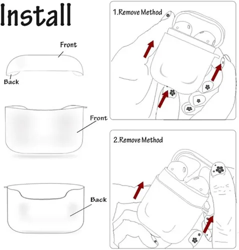 Miniatura 7 de Funda para Airpods Pro - YOMPLOW Funda protectora rígida de piel portátil y a prueba de golpes para mujeres y niñas con llavero para Apple Airpods