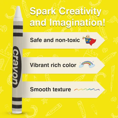 Miniatura 5 de Lucky Art - Crayones blancos a granel, 80 unidades de repuesto de crayón de un solo color, suministros de arte no tóxicos para profesores, aulas