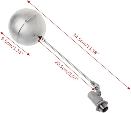 Miniatura 2 de DN15 Stainless Steel Water Tank Float Valve - Hydraulic Control Float Sensor for Cooling Towers and Solar Systems