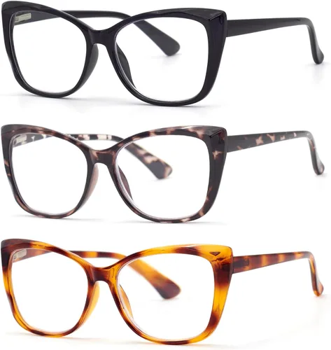 Miniatura 6 de 3-Pack Reading Glasses for Women Style Frame Spring Hinge Clear Lens Readers Glasses