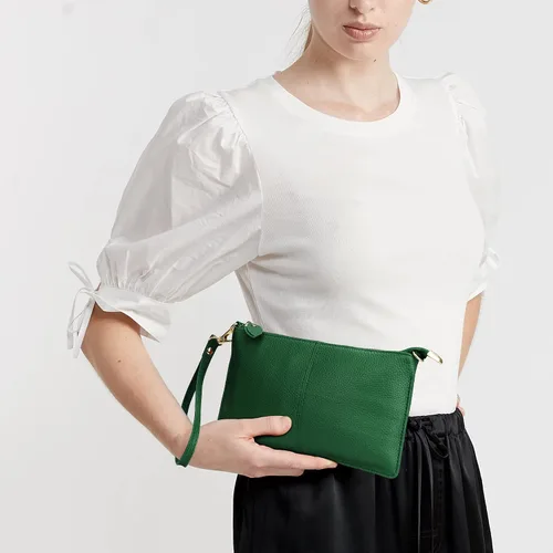 Miniatura 3 de Uromee Cartera de mano para mujer, de piel auténtica, con cadena de hombro desmontable