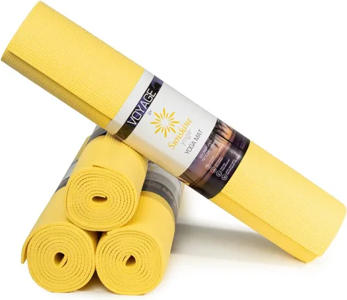 Miniatura 15 de Voyage - Tapete de yoga extra largo de 72 x 24 pulgadas, tapete de yoga extra largo de 0.197 in de grosor para escuelas, antideslizante, Negro
