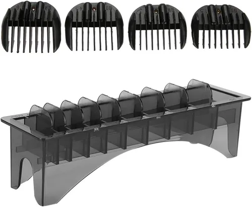 Miniatura 4 de Tyenaza Soporte para guardia de cortapelos, caja de almacenamiento de peine guía, 10 rejillas eléctricas para cortar el cabello, organizador