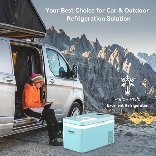 Miniatura 2 de Megiu Refrigerador de Coche de 12 Voltios Zona Dual 25 Cuartos Congelador Portátil Refrigerador 12V Compresor Enfriador 12V/24V DC 110～240 Voltios