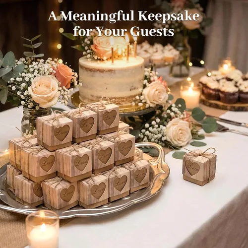 Miniatura 7 de VGOODALL Cajas de regalo pequeñas, cajas de recuerdo de fiesta, 2 x 2 x 2 pulgadas, paquete de 50 unidades para invitados nupciales, baby shower