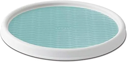 Copco 5234754 Plato Giratorio Lazy Susan Antideslizante para Despensa, 12 Pulgadas, Blanco/Aguamarina