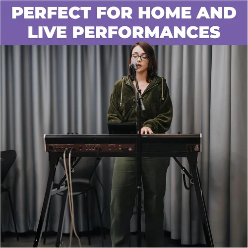 Miniatura 6 de Liquid Stands Collapsible Piano Keyboard Stand - Adjustable and Portable Heavy Duty Music Stand for Kids & Adults - Fits 54-88 Key Electric Digital