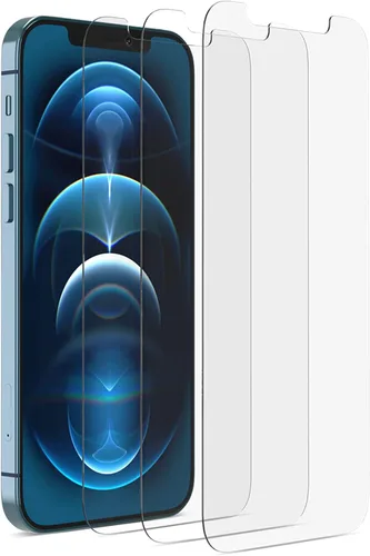 XDesign Protector de pantalla de vidrio diseñado para iPhone 12/12 Pro 2020 de 6.1 pulgadas (paquete de 3) vidrio templado, paquete de 3, serie Slim