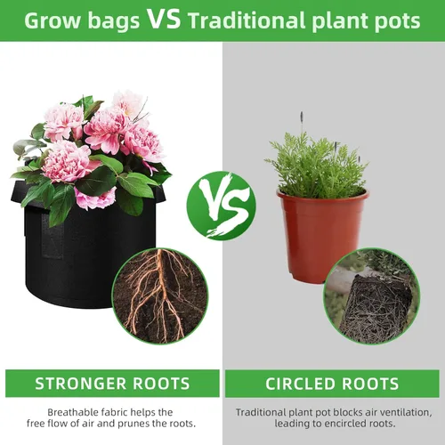 Miniatura 4 de Paquete de 12 bolsas de cultivo de plantas de 3 galones, macetas de tela no tejida gruesa con asas, bolsas para macetas de verduras, macetas de tela