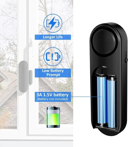 Miniatura 5 de Paquete de 5 alarmas de ventana para seguridad del hogar, 120 dB, sensor abierto de puerta y ventana para seguridad de los niños, seguridad