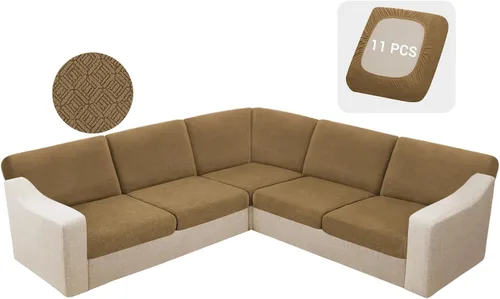 Miniatura 56 de HDCAXKJ - Fundas impermeables para cojín de sofá modular, fundas elásticas para cojín de sofá de esquina, fundas protectoras de muebles de jacquard