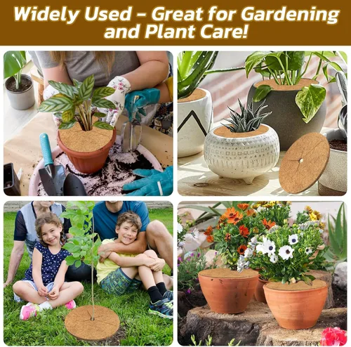 Miniatura 7 de Legigo 10 piezas Anillos de Mantillo de Fibra de Coco Alfombrilla Protectora de Plantas de Árbol, 6 Pulgadas Anillo de Protección de Árbol de Fibra