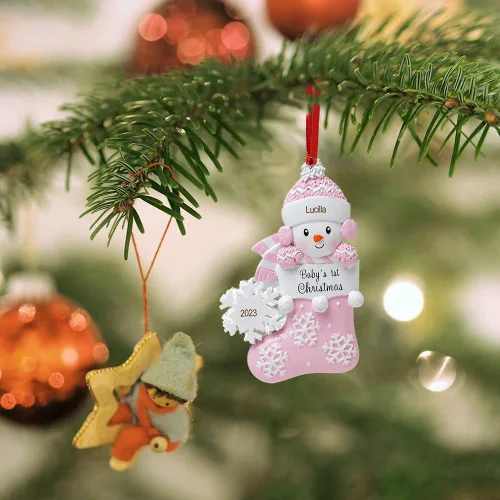 Miniatura 2 de Adornos de Navidad personalizados, nombres de familia, decoración de Navidad, decoración colgante de árbol, adorno de bendición de Feliz Navidad