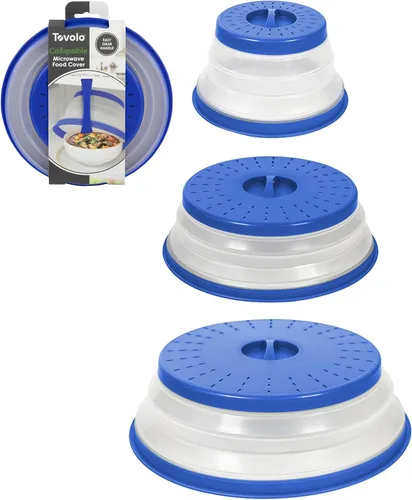 Miniatura 10 de Tovolo Cubierta de salpicaduras para microondas para alimentos, paquete de 3 (rojo manzana caramelo) – Tapa protectora de salpicaduras de silicona