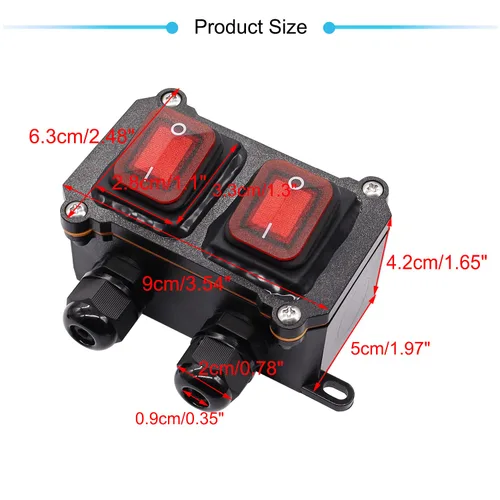 Miniatura 6 de Interruptor de cable en línea impermeable IP67 12V CC 20A 4pin 2 posiciones DPST interruptor de palanca de encendido y apagado al aire libre con 2
