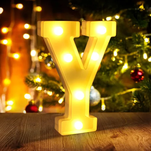Miniatura 50 de Símbolo Ampersand LED Grande &, Letras de Marquesina Cartel 26 Letras del Alfabeto y 10 Números Luminosos para Decoración de Fiestas, Números