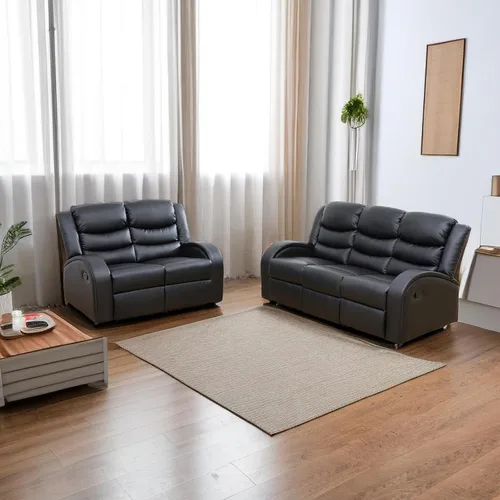 Miniatura 30 de A Ainehome Juego de sofá reclinable de lujo para sala de estar, juego de sofá reclinable de cuero y sillas de dos plazas, juegos de muebles de sala