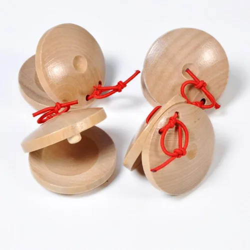 Miniatura 2 de Castañuelas de madera para adultos - Instrumento musical (2 piezas)